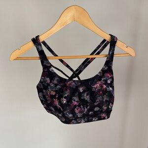 lululemon athletica Floral Print Bra - Black and Pink